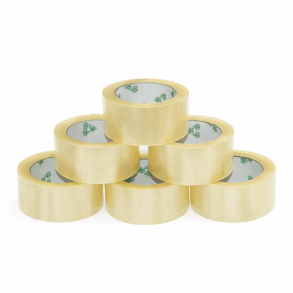 6 Rolls - Lucent Edge Clear Packing Tape, 2" x 110 Yards (330 ft), 2 Mil, Box Sealing Shipping Tape