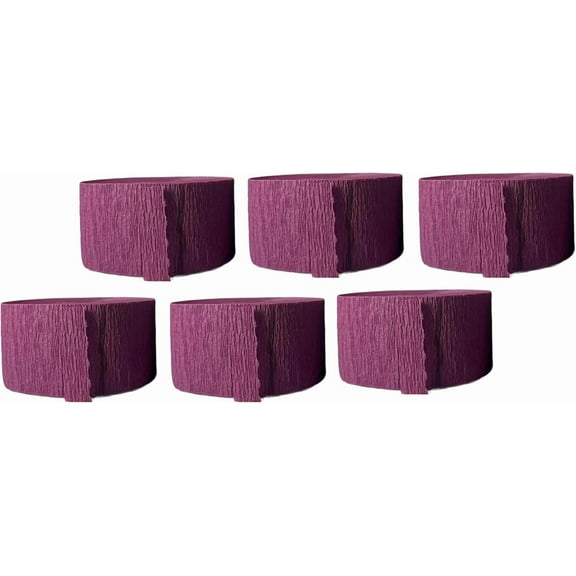 6 Rolls Maroon Crepe Paper Streamers, 435 Feet, Made in