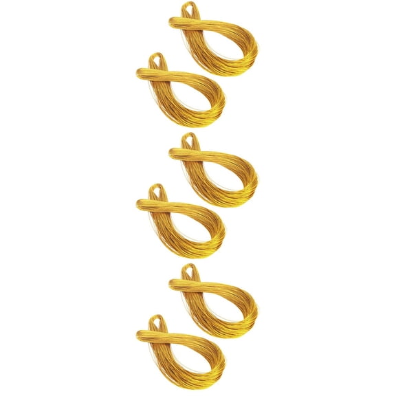 6 Rolls Metallic Cord String Non Stretch Thread for Jewelry Craft Making and Tags (Gold)
