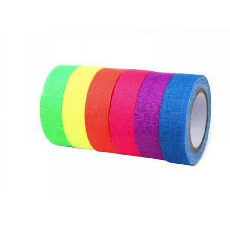 6 Rolls Neon Tapes Glow Party Supplies 16.4ft UV Blacklight Reactive Tape for Birthday Wedding Glow Party Decorations, Size: 6 Pcs/Set