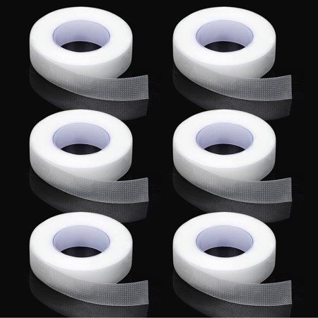 6 Rolls PE Eyelash Tape, Adhesive Fabric Eyelash Tapes, Adhesive Breathable Micropore Fabric Tape for Eyelash Extension Supply,9 m/10 Yard Each Roll (Transparent)