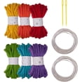 thumbnail image 1 of 6 Rolls Polyester Yarn for Crocheting - 7mm x 5 Meters Assorted Color Hollow Braided Rope with Needle & Metal Sculpting Wire, Craft Yarn for Knitting Projects(RL Colored 1 Set), 1 of 5