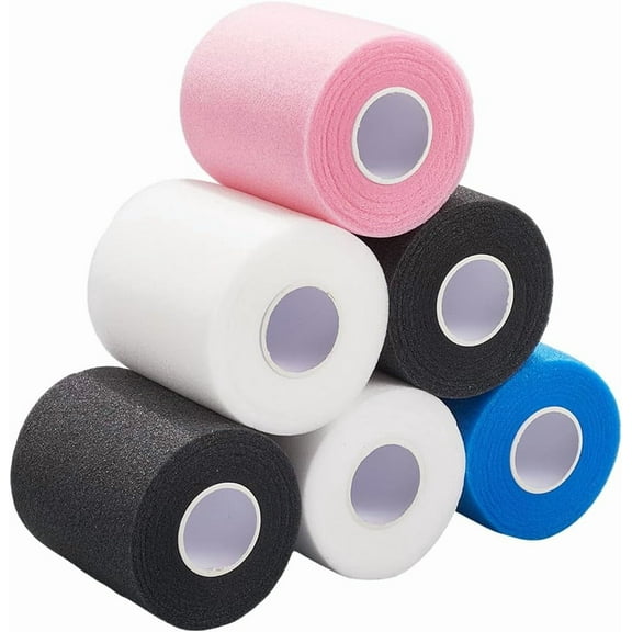 6 Rolls Pre Wrap Athletic Tape Sports Tape Athletic Prewrap 10.9 Yards Muti Color Headbands for for Hair Soccer Basketball Foam Underwrap Sport Pre-Wrap for Ankles Wrist Knees Foot 10M Colorful DIY