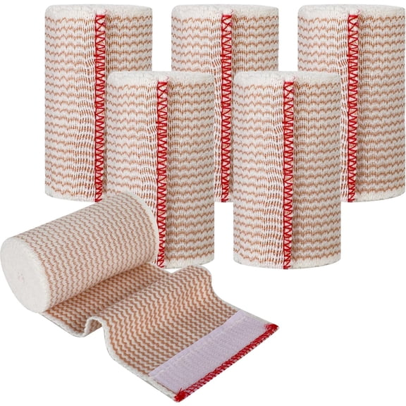 6 Rolls Premium Compression Bandages 7.5 cm Self-Closing Elastic Bandage Wrap Reusable Wraps for Wrists and Elbows