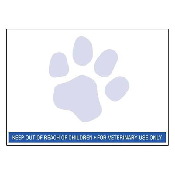 6 Rolls RJS Brand Veterinary Prescription Labels with Blue Paw Print & Warning - 400 per roll - Compatible with 30258 Made in The USA