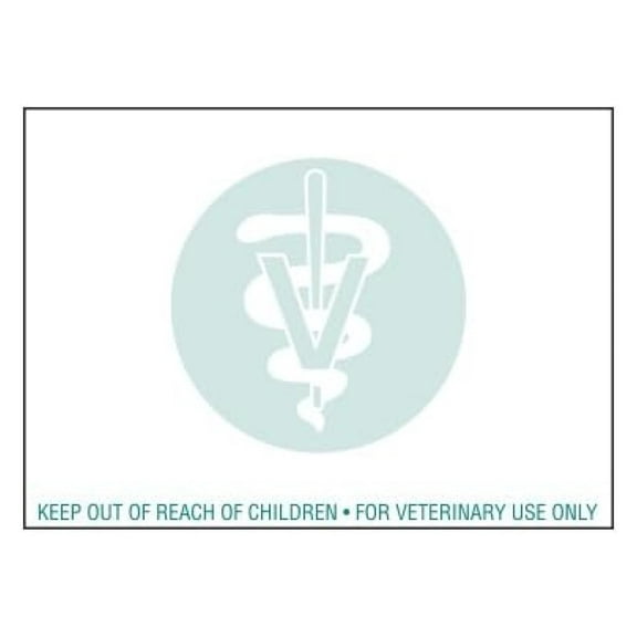 6 Rolls RJS Brand Veterinary Prescription Labels with Green Caduceus Symbol & Warning - 400 per roll - Compatible with 30258 2 1/8" x 2 3/4"