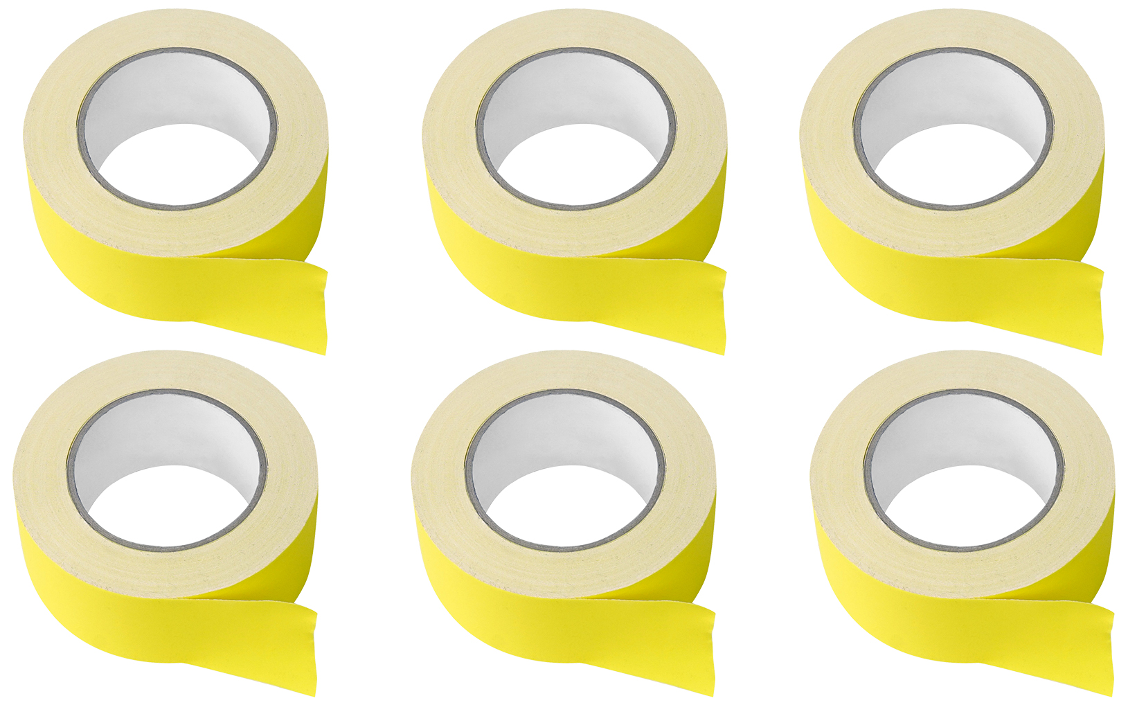 (6) Rolls Rockville Pro Audio/Stage Wire ROCK GAFF Yellow Gaffers Tape 2"x100 Ft
