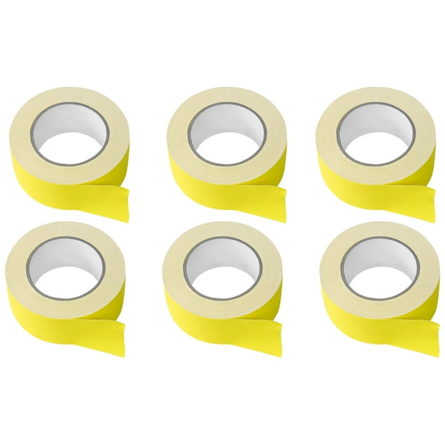 (6) Rolls Rockville Pro Audio/Stage Wire ROCK GAFF Yellow Gaffers Tape 2"x100 Ft