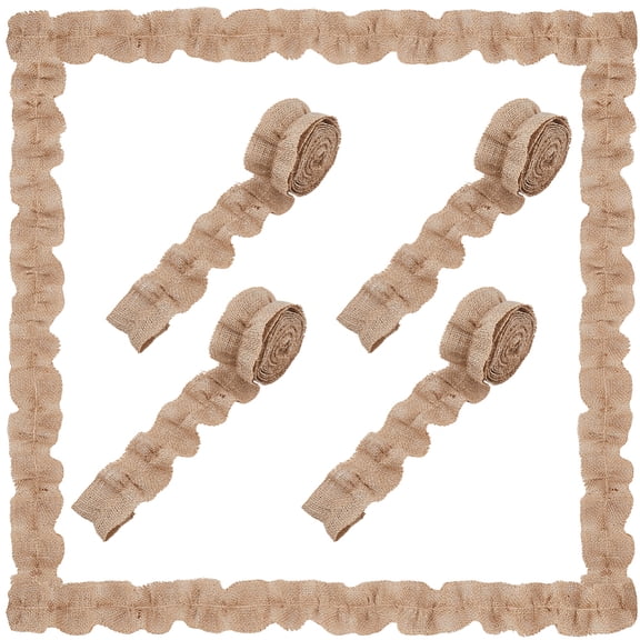 6 Rolls Ruffled Bulletin Board Borders Pleated Burlap Roll 2.5x94.5 inch Classroom Decorative Gathered Edging Tulle Trims Fabric DIY