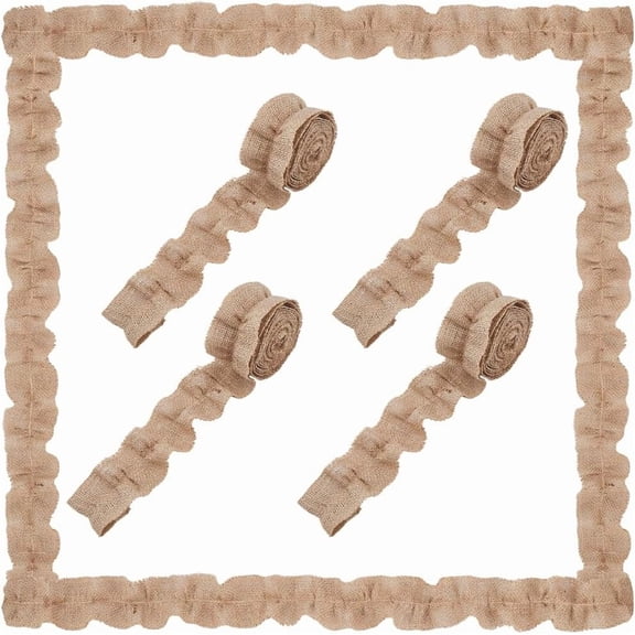 6 Rolls Ruffled Bulletin Board Borders Pleated Burlap Roll 2.5x94.5 inch Classroom Decorative Gathered Edging Tulle Trims Fabric