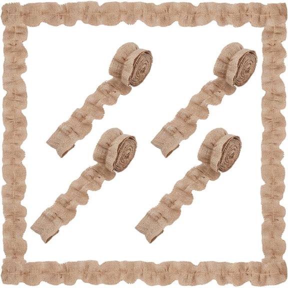 6 Rolls Ruffled Bulletin Board Borders Pleated Burlap Roll 2.5x94.5 inch Classroom Decorative Gathered Edging Tulle Trims Fabric