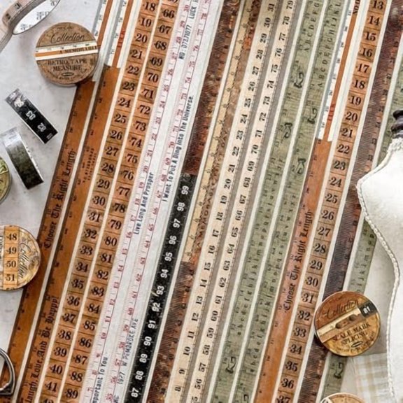 6 Rolls Ruler Washi Tape 10 mm Wide Crafts Adhesive Tape
