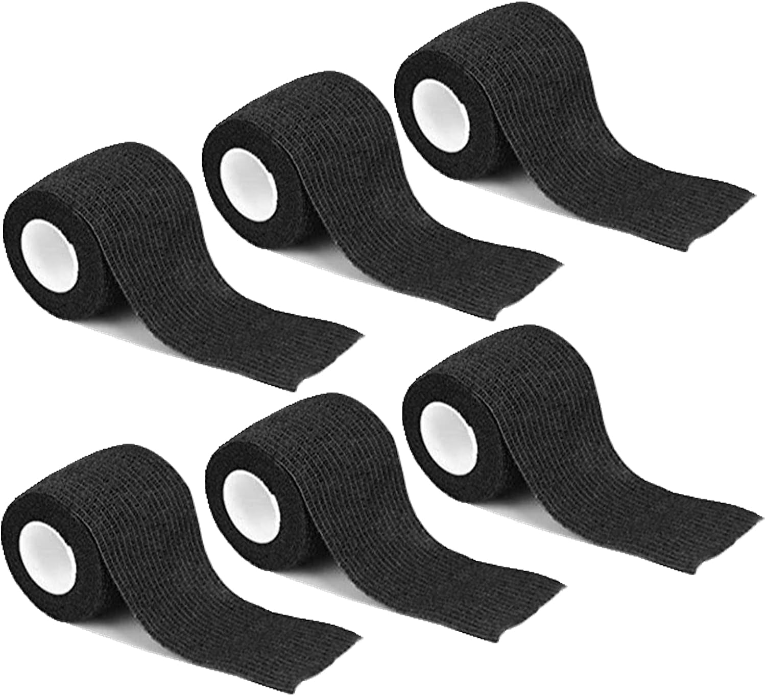 6 Rolls Self Adherent Bandage Wrap Tape Self Adhesive Vet Wrap Tattoo Grip Cover Elastic Cohesive Bandage for Athletic Sports, Finger Wrist Swelling Sprains