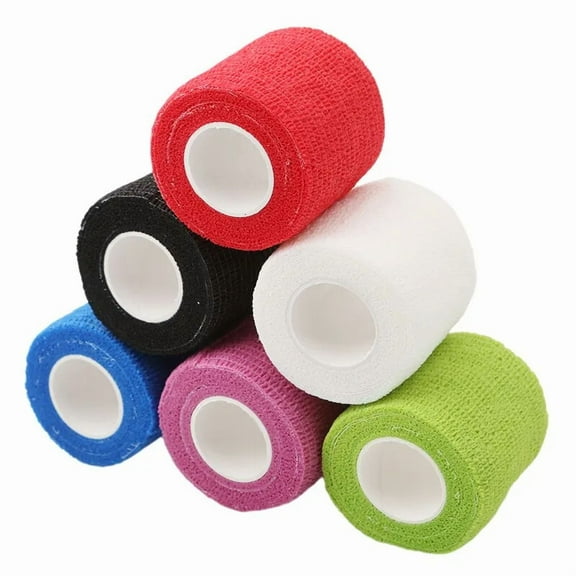 6 Rolls Self Adhesive Stretch Bandage Wrap 2 Inch x 6 Yards, Adherent Cohesive Vet Tape for First Aid, Wrist and Ankle Swelling, Animals, Pets, Sports (6 Colors)
