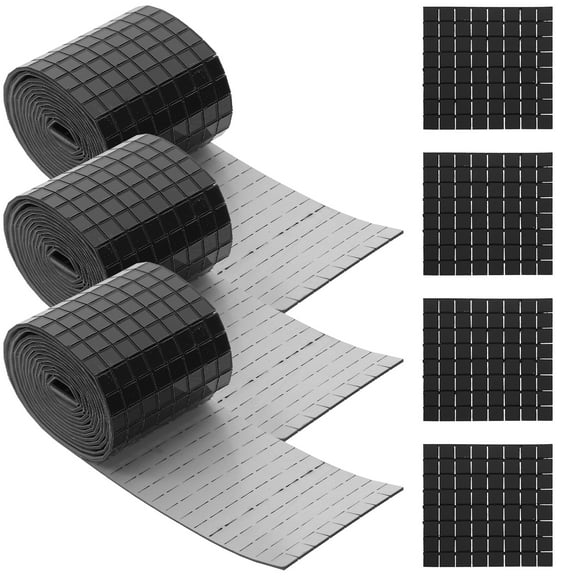 6 Rolls Self-adhesive Mosaic DIY Tile at Home Glass Mirror Black Decals