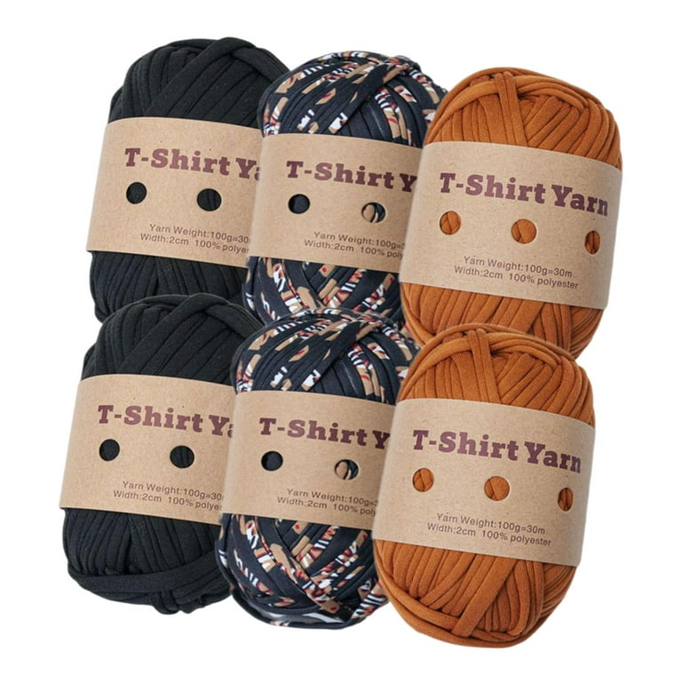6 Rolls Set Knitting Yarn Set T-shirt Yarn Crocheting Projects Chunky Yarn  Spaghetti Yarn for Rugs Baskets Throw Blanket Crochet Pet Bed , Set B