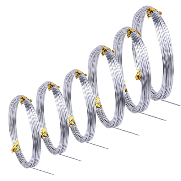 6 Rolls Silver Aluminum Craft Wire 1mm 1.5mm 2mm 3mm Thickness Bendable Metal Armature Wire For Jewelry Making Sculpting