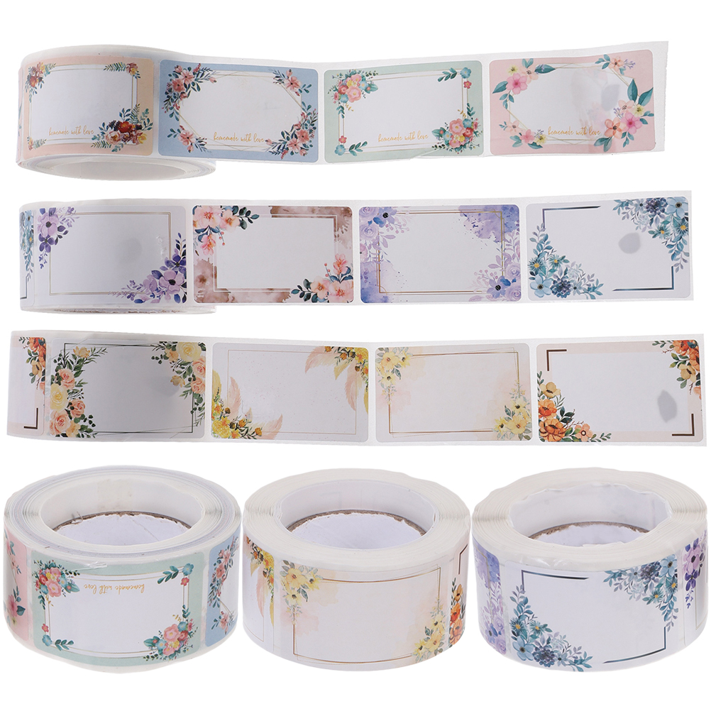 6 Rolls Sticker Food Decor Paper Containers Labels Stickers Adhesive