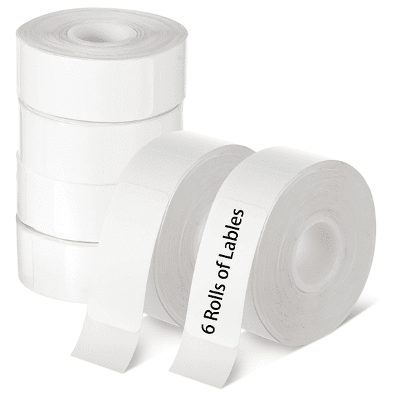 6 Rolls Thermal Label Paper 1.18" x 0.59", Totaling 1380 Labels, Compatible with Eager L11 L13 and Phomemo D3 Printer, Waterproof, Oil-Proof, Self-Adhesive Labels, White