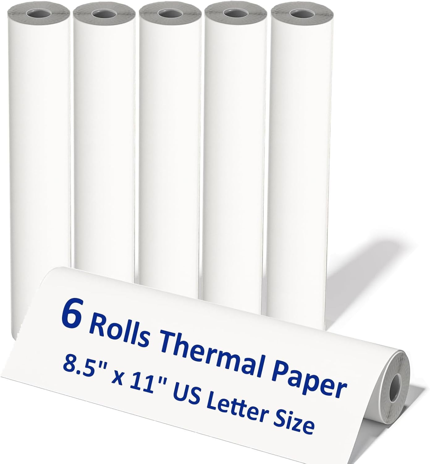 6 Rolls Thermal Paper 8.5 X 11 Inch, US Letter Paper Roll for M08f M832 Portable Printer, Thermal Printer Paper, Quick-dry A4 Paper Rolls for M08f M832 Inkless