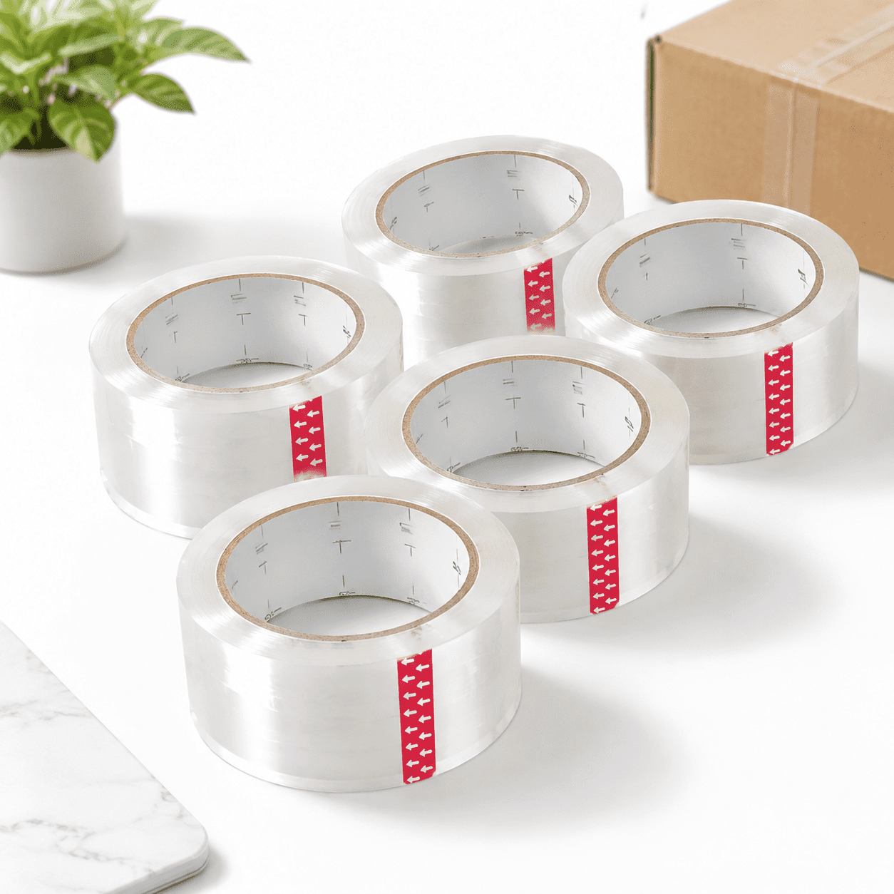6 Rolls Transparent 1.88 IN 65 Yards Per Roll(2.7MIL) Heavy Duty Clear ...