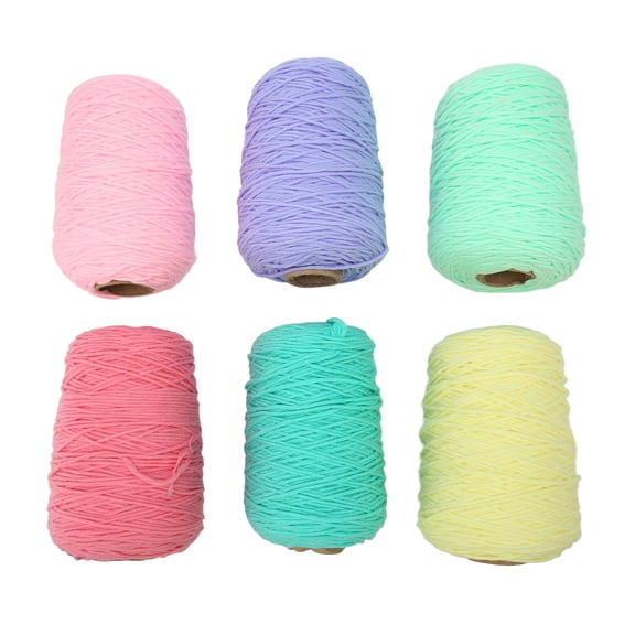 6 Rolls Tufting Yarn, 8-Ply Cotton Polyester Blend, 437 Yards Each, Fade Resistant Rug Making Yarn for DIY Carpet Weaving