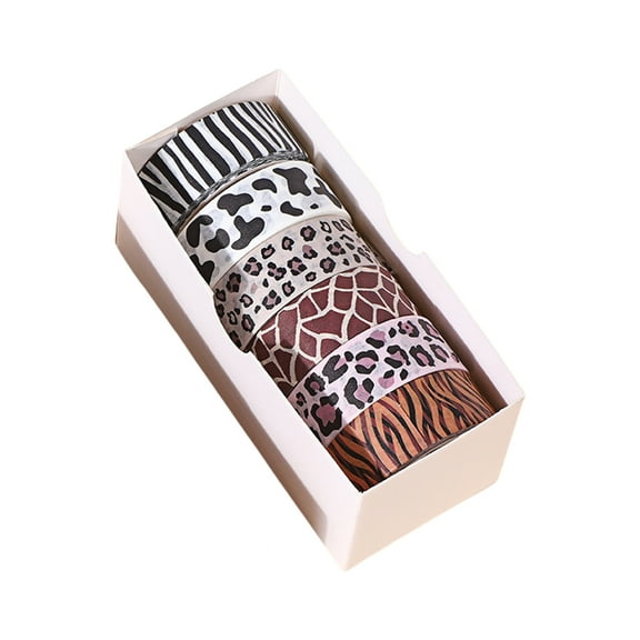 6 Rolls Washis Tape Decorative Tape Animal Print Crafting Tape Craft Supplies for Craft Journals Scrapbooking Wrapping