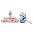 thumbnail image 1 of MMBM 6 Rolls White Printed Packing Stop Sign Tape 2.83 Inch x 110 Yards 2 Mil + Dispenser, 1 of 7