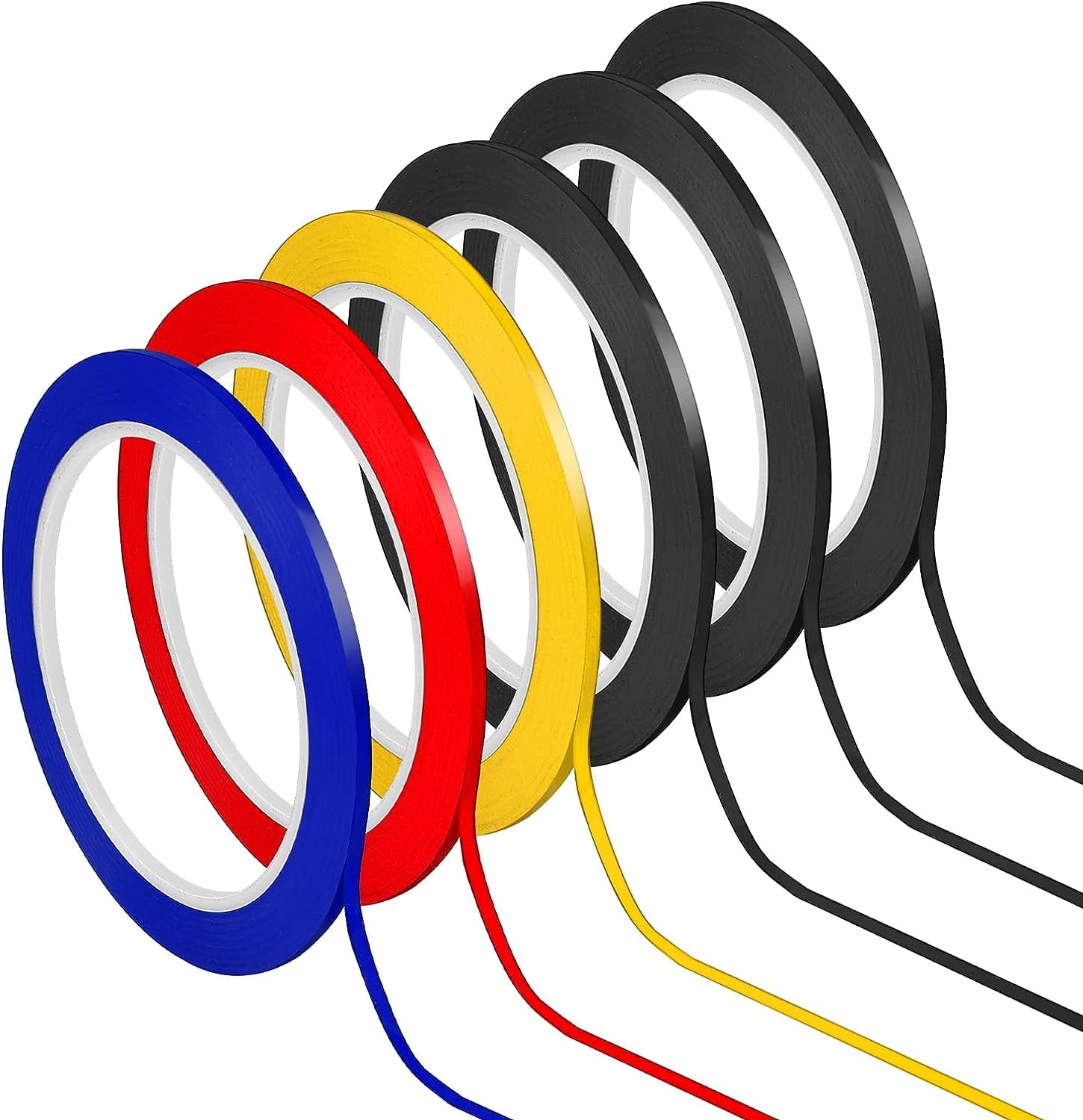 6 Rolls Whiteboard Tape Grid Marking Tape MultiColor Board Tape Self