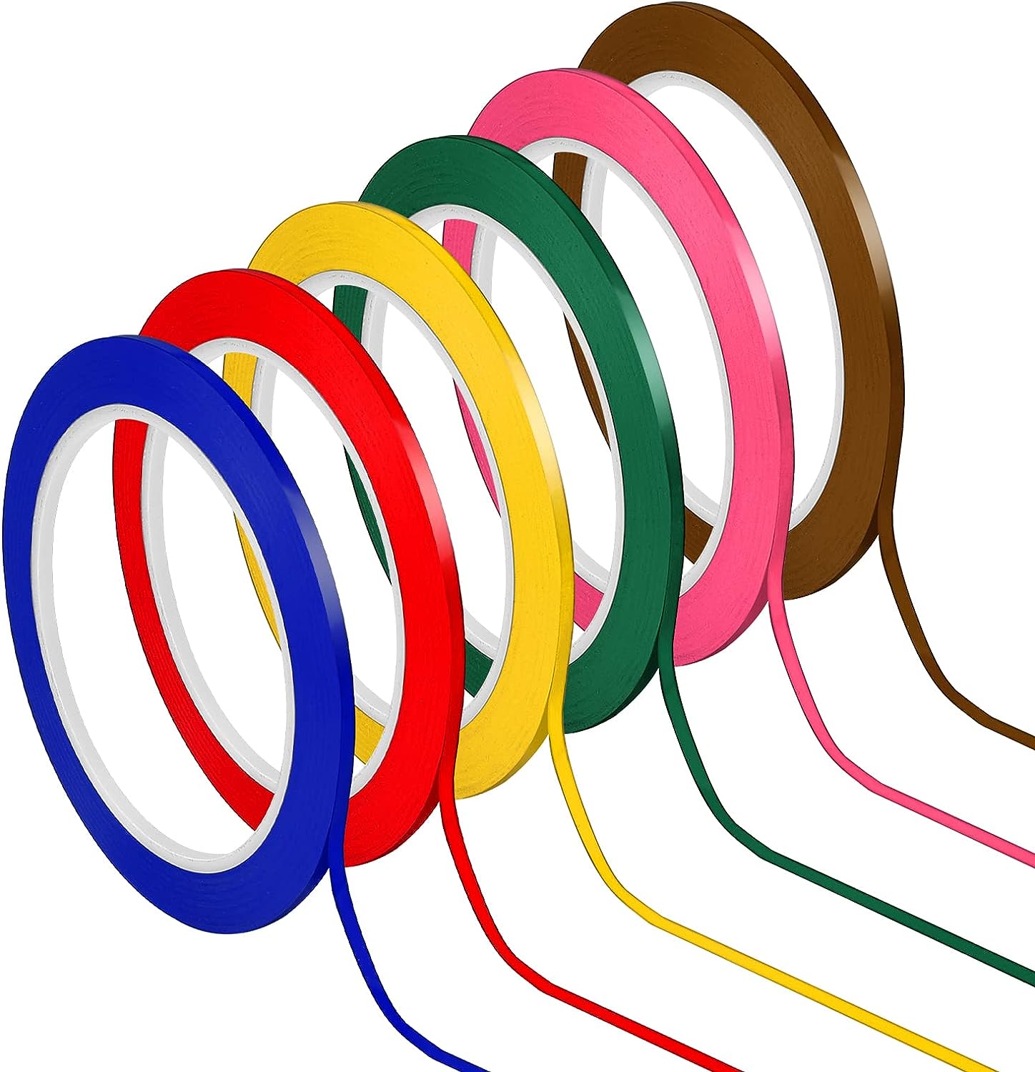 6 Rolls Whiteboard Tape Grid Marking Tape MultiColor Board Tape Self