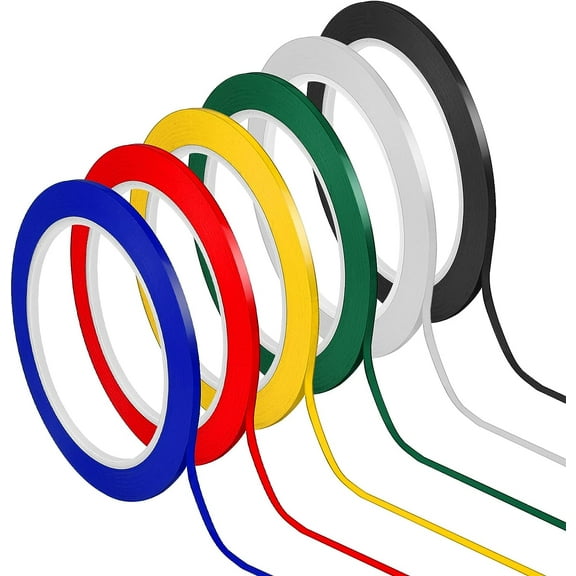 6 Rolls Whiteboard Tape Grid Marking Tape Multi-Color Board Tape Self Adhesive Graphic Chart Art Tape Carft Tape for School Office Whiteboard Marker Scrapbooks Charts Decor (3mm x 66m)
