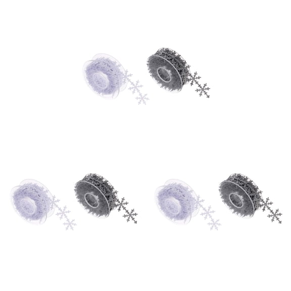 LABRIMP Creative Snowflake Ribbon Non Woven 6 Rolls For Christmas Decoration