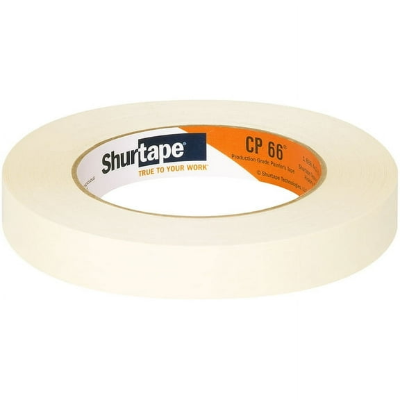 6-Rolls of .70” x 60 yds Shurtape 141347 CP 66 Contractor Grade, High Adhesion Masking Tape, Single Wrap