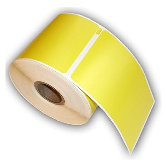 6 Rolls of School Check-in Compatible ID Badge Labels - Yellow - 2 5/16 x 4 1/4" - 300 Badges per Roll