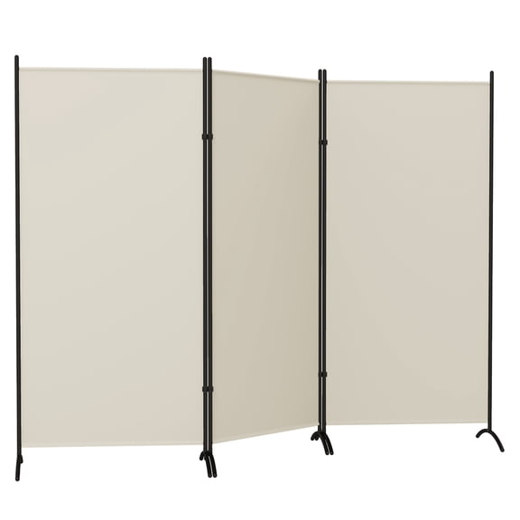 6' Room Divider, 3 Panel Privacy Screen - Light Gray - Home & Office - Adjustable Folding Partition - Modern Design