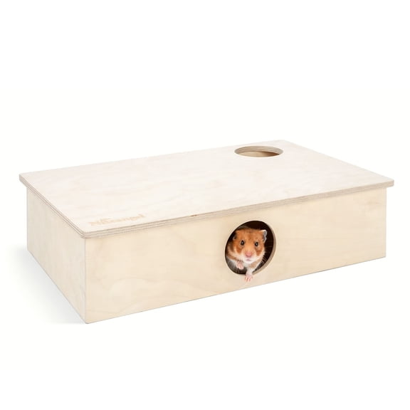 6-Room Large Small Animal Habitat Decor Wooden Maze Activity House