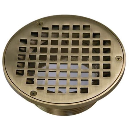 6" Round Adjustable Grate with 3.5" Diameter Thread Pattern Grate Finish: Brass