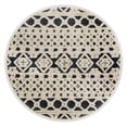 thumbnail image 1 of 6â€™ Round Blue and Cream Decorative Area Rug, 1 of 8