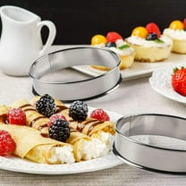 Last Chance 6*Round Cookie Cutters,Round Cookie Cutters,6 Pack 4 Inch Double Rolled English Rings Stainless Crumpet Rings Rings Round