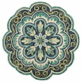 thumbnail image 1 of 6â€™ Round Green Floral Artwork Area Rug, 1 of 8