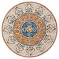 thumbnail image 1 of 6â€™ Round Orange Traditional Medallion Area Rug, 1 of 7