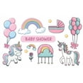 thumbnail image 1 of Rainbows & Unicorns Girl Edible Icing Image Cake topper, by Tnct., 1 of 4