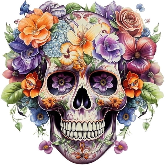 Sugar Skull Halloween Edible Image Cake Topper By TNCT For Quarter Sheet Cake