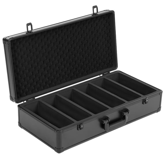 6-Row Slot Card Collection Box, Black Handle Design 33.07Lbs Load Capacity Case for Home Office Dormitory
