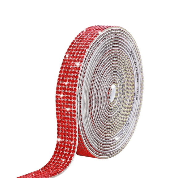 6 Rows 40in Self Adhesive Crystal Diamonds Ribbon DIY Diamonds Ribbon Stickers with 2 Mm Rhinestones for Christmas Arts Crafts Gifts Bling Ribbon Rolls