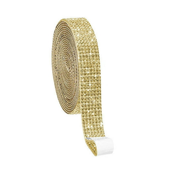 6 Rows Sparkling Resin Diamond Ribbon Wrap with Self-adhesive Backing for Gift Wrapping and Laptop Phone Case Decorative Rhinestone Trim