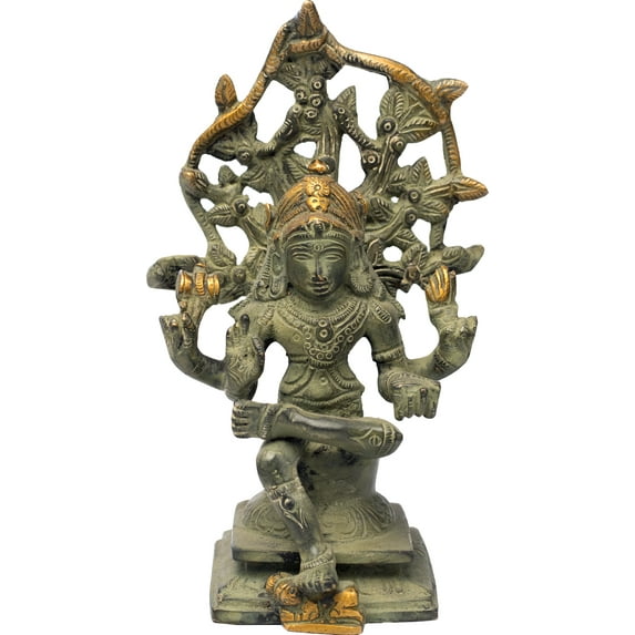 6" Rugged Dakshinamurti Shiva Brass Handmade Teaching Guru
