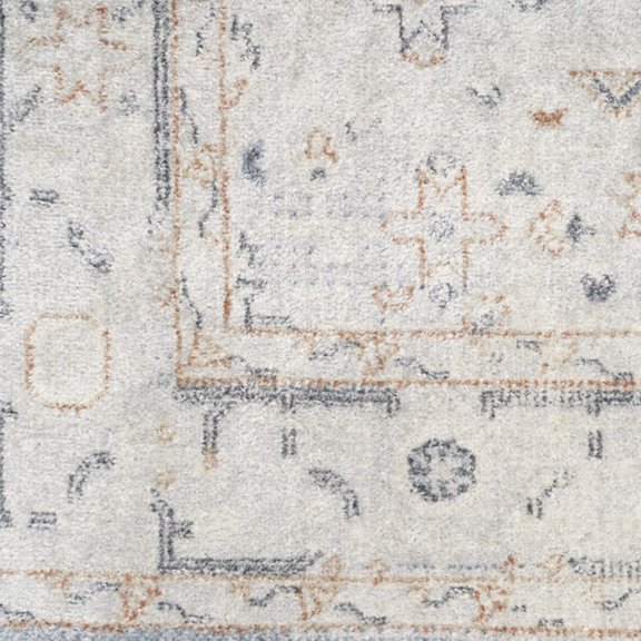 6' Runner Blue Oriental Power Loom Distressed Runner Rug