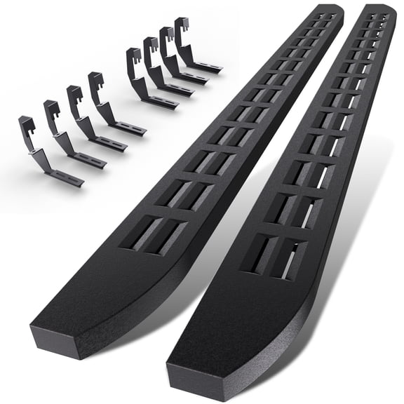 6" Running Boards Side Steps, Compatible with 2007-2018 Chevy Silverado 1500/2500HD/3500HD Crew Cab, Steel Textured Step Rails