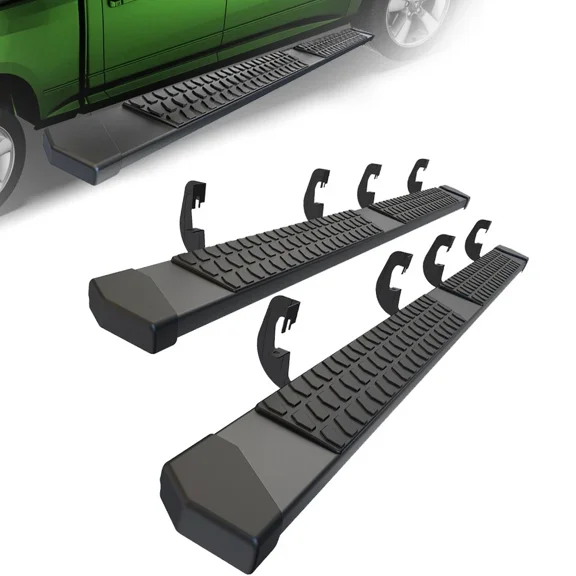 6" Running Boards for 2007-2018 Silverado Sierra 1500 2500 3500 Crew Cab Side Steps,Black Textured Aluminum Nerf Bars